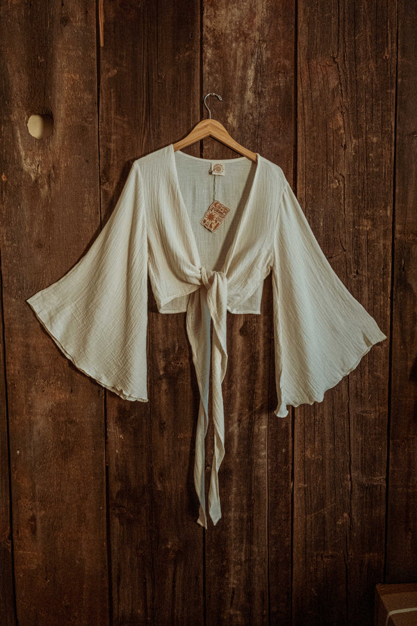 Liberty Bell Sleeve Wrap Top Organic Cotton Bamboo