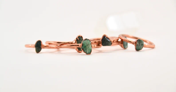 Handmade Copper Emerald Ring