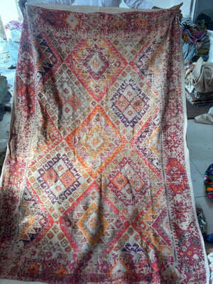 Persian Rug Kantha Cardigan - Berry Diamond