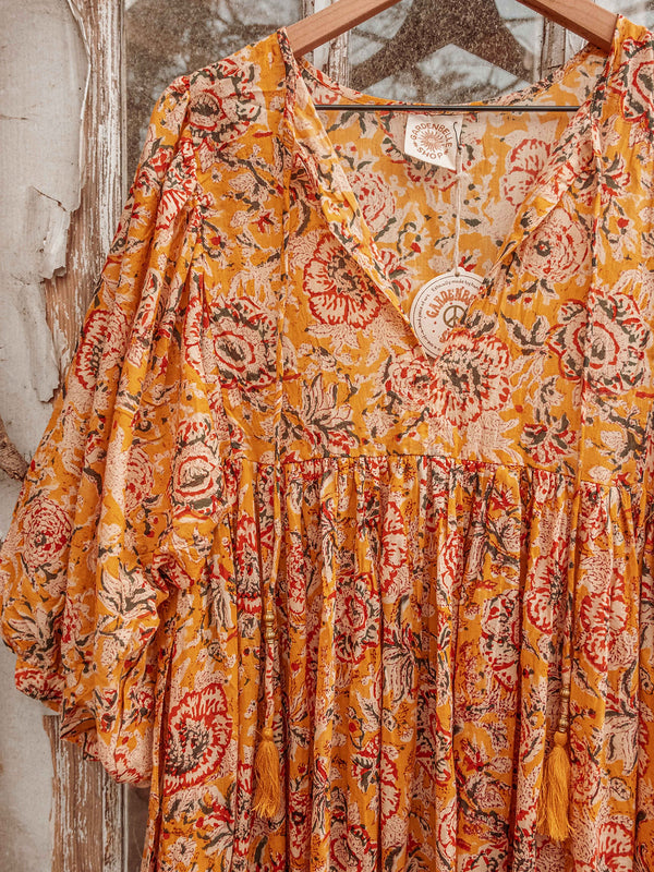Marlowe Organic Cotton Hand Block Printed Dress
