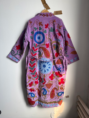 Reversible Pipa Long Embroidered Velvet Jacket