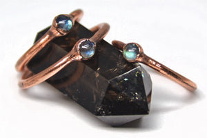 Mini Labradorite Copper Stacking Ring