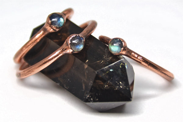 Mini Labradorite Copper Stacking Ring