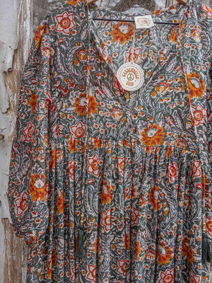Marlowe Organic Cotton Hand Block Printed Dress