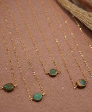 Natural Turquoise Necklace | 14K Gold Filled