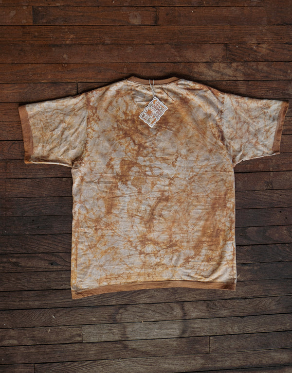 Batik Dyed Om Tee ~ Golden Brown