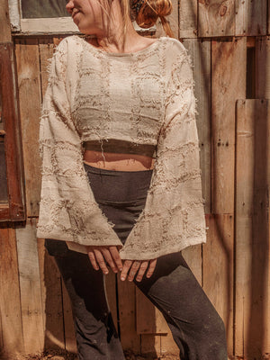 Mesh Grunge Bell Crop Top