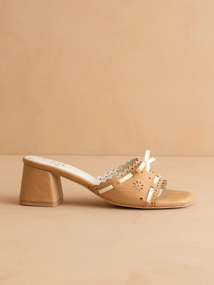 The Breda Tan | Sweet Low Heel Sandal