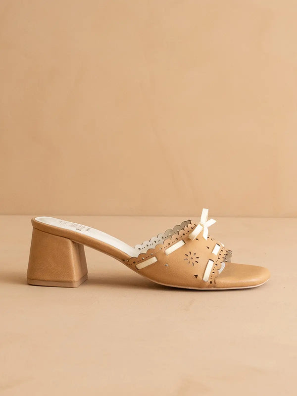 The Breda Tan | Sweet Low Heel Sandal