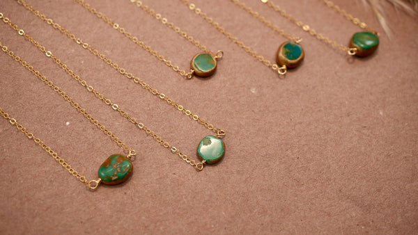 Natural Turquoise Necklace | 14K Gold Filled