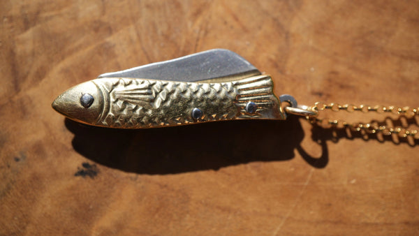 Mini Fish Pocket Knife Necklace
