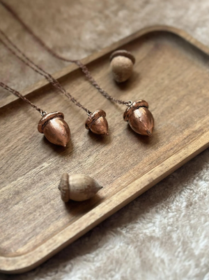 Real Copper Acorn Necklace