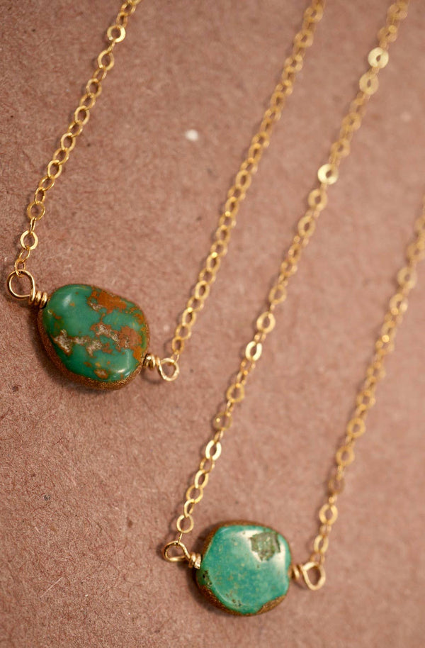 Natural Turquoise Necklace | 14K Gold Filled
