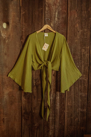 Liberty Bell Sleeve Wrap Top Organic Cotton Bamboo