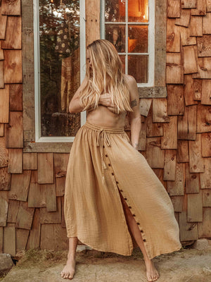 Lani Organic Cotton Bamboo Button Skirt