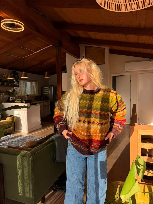 Otto Hand-Knitted Wool Earthy Sweater