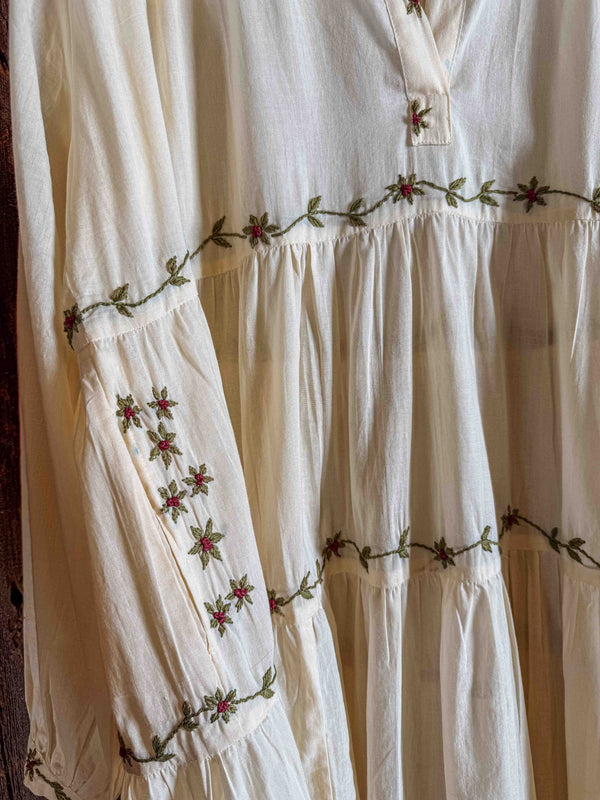 Giovanna Dress Hand Embroidered Cotton