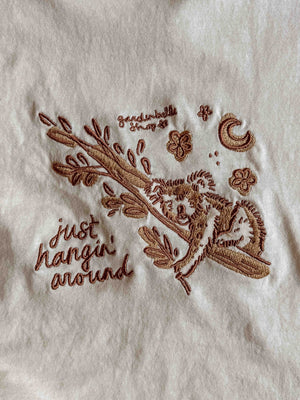 Just Hangin Koala Embroidered Tee