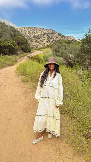 Giovanna Dress Hand Embroidered Cotton