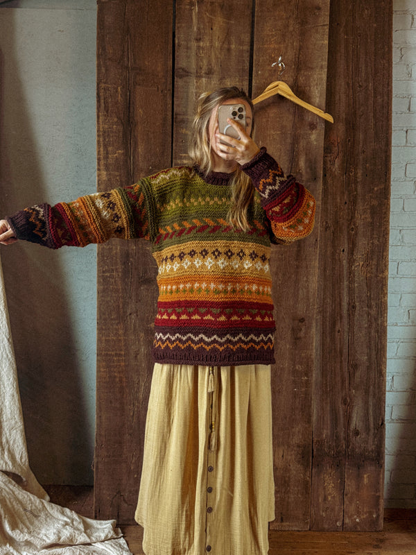Otto Hand-Knitted Wool Earthy Sweater