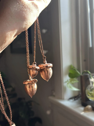 Real Copper Acorn Necklace