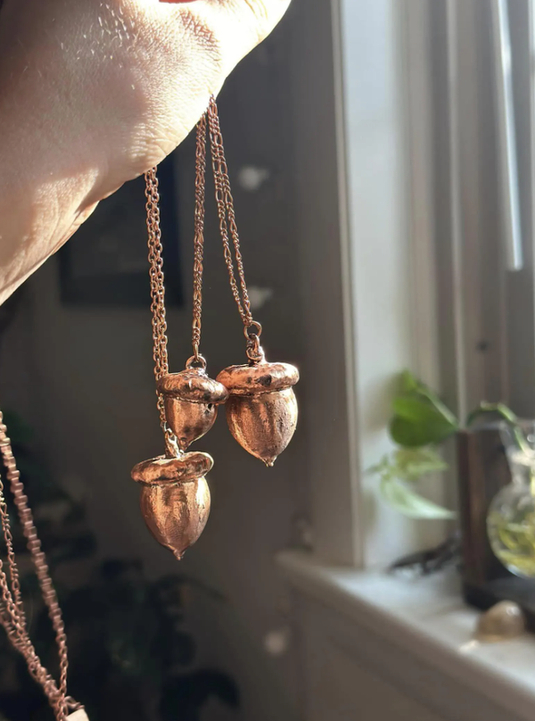 Real Copper Acorn Necklace