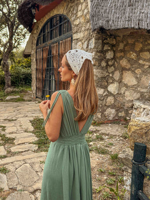 Delia Maxi Shoulder Cinch Dress
