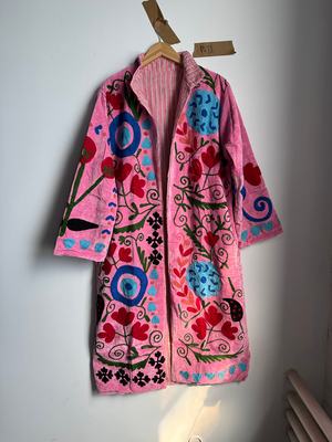Reversible Pipa Long Embroidered Velvet Jacket