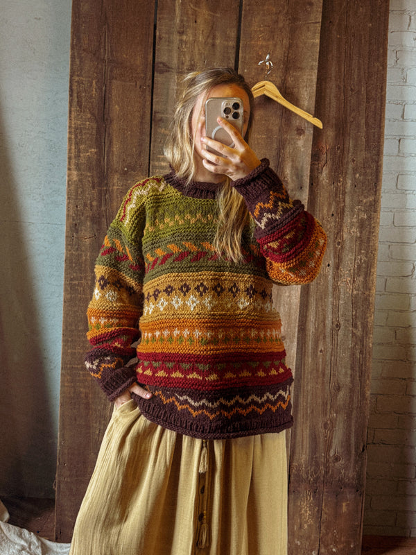Otto Hand-Knitted Wool Earthy Sweater