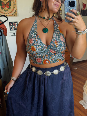 Block Printed Bralette Organic Cotton
