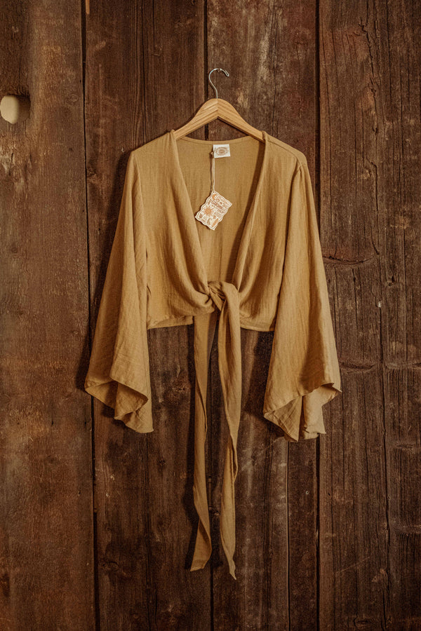 Liberty Bell Sleeve Wrap Top Organic Cotton Bamboo
