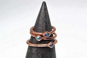 Mini Labradorite Copper Stacking Ring