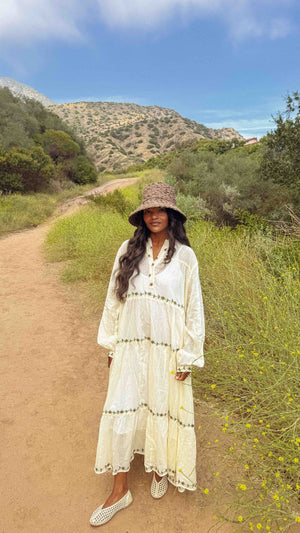Giovanna Dress Hand Embroidered Cotton