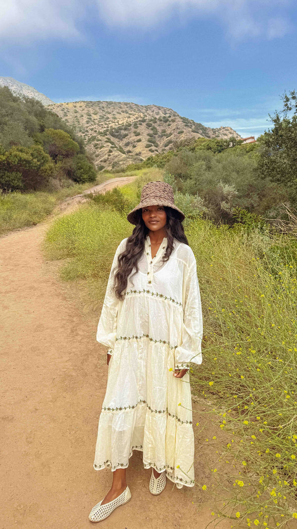 Giovanna Dress Hand Embroidered Cotton