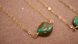 Natural Turquoise Necklace | 14K Gold Filled