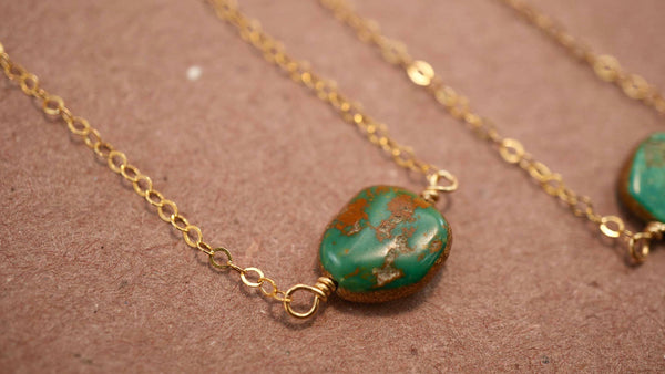 Natural Turquoise Necklace | 14K Gold Filled