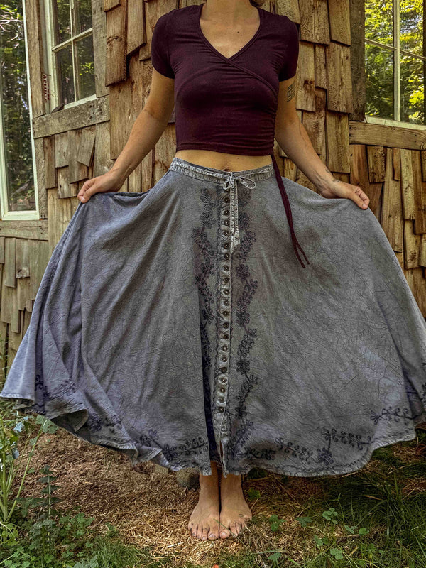 Santina Button Skirt