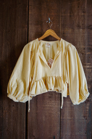 Shelby Cotton Slub Bubble Sleeve Top