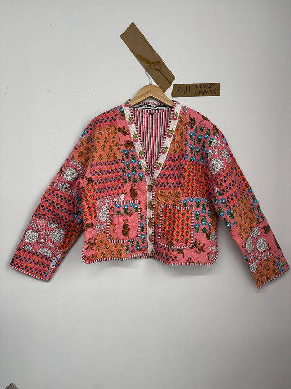 Matilda Cropped Kantha Cardigan