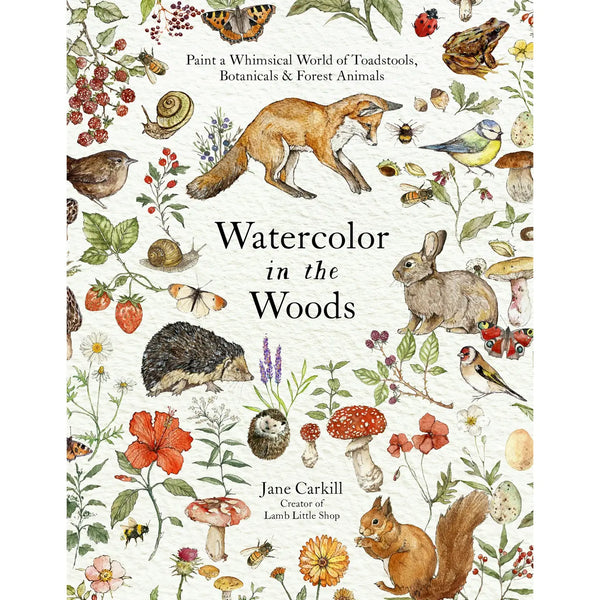 Acuarela en el Bosque: Arte de Animales del Bosque y Botánica
