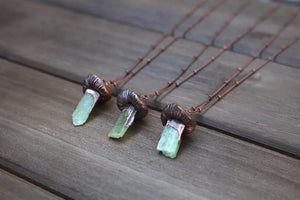 Green Kyanite Mushroom Necklace