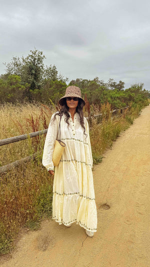 Giovanna Dress Hand Embroidered Cotton