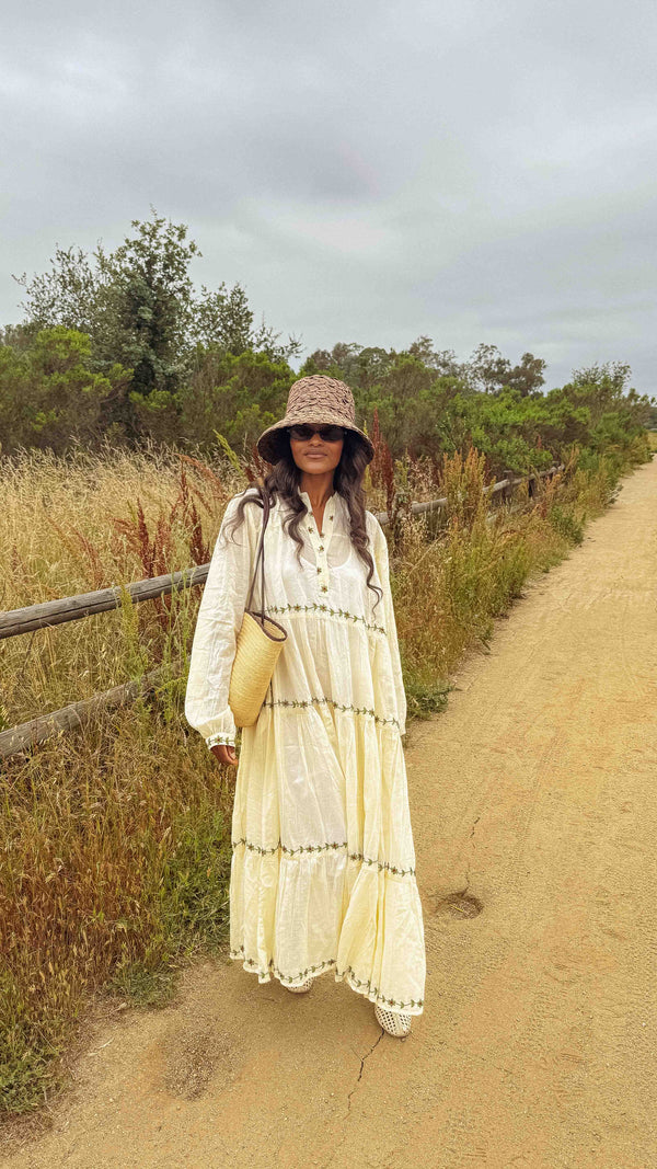 Giovanna Dress Hand Embroidered Cotton