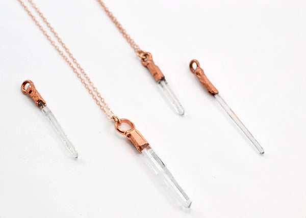 Copper Quartz Point Necklace