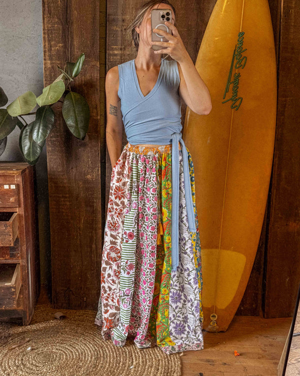 Pomade Skirt | Upcycled Cotton Block Print