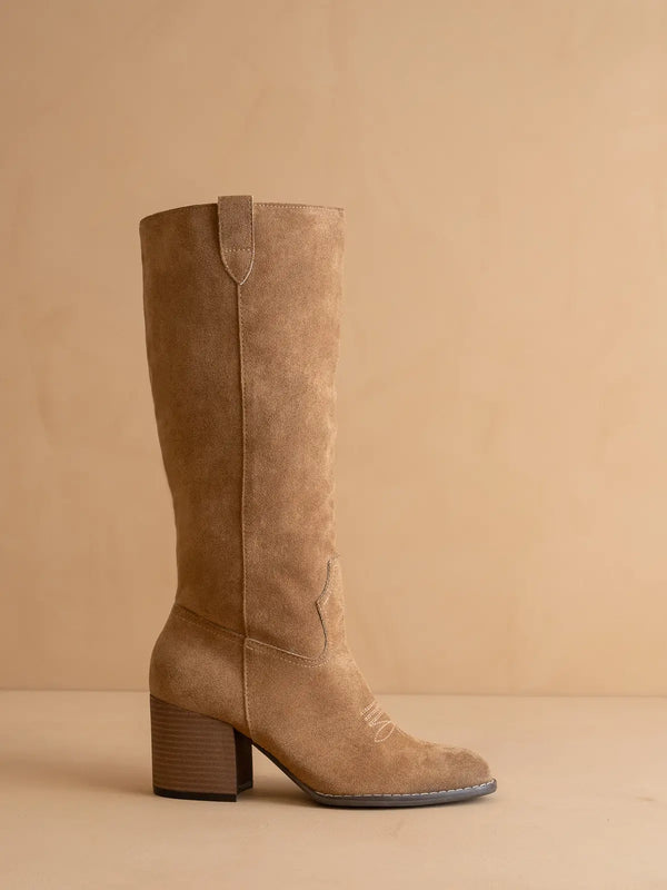 La Roxanne | Botte cavalière style western à talon large