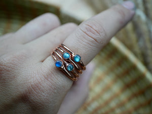 Mini Labradorite Copper Stacking Ring