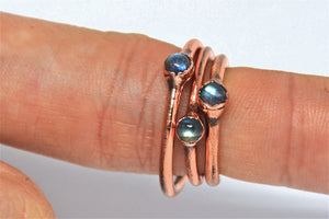 Mini Labradorite Copper Stacking Ring