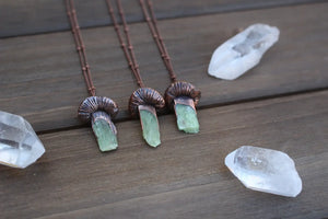 Green Kyanite Mushroom Necklace