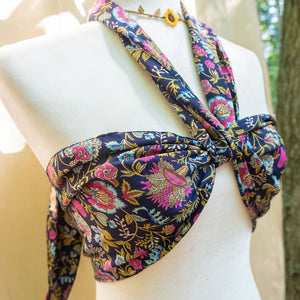 Multi-Way Silk Bandeau Wrap Top / Headband